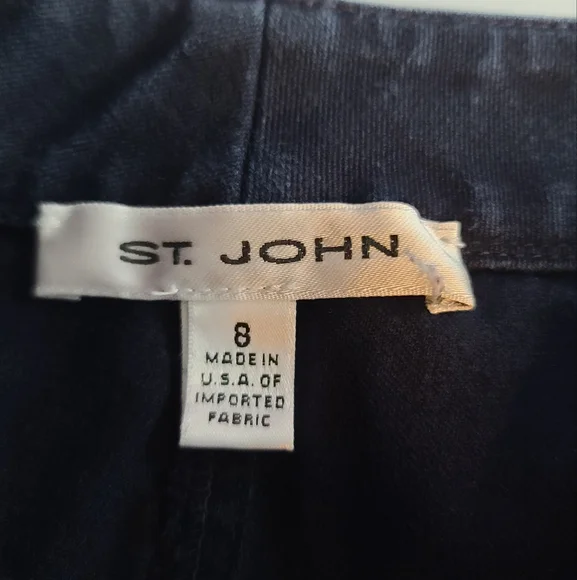 St. John Sport Classic Stretch Fit Wide Leg High Rise Jeans Size 8 Dark Wash - Picture 9 of 11
